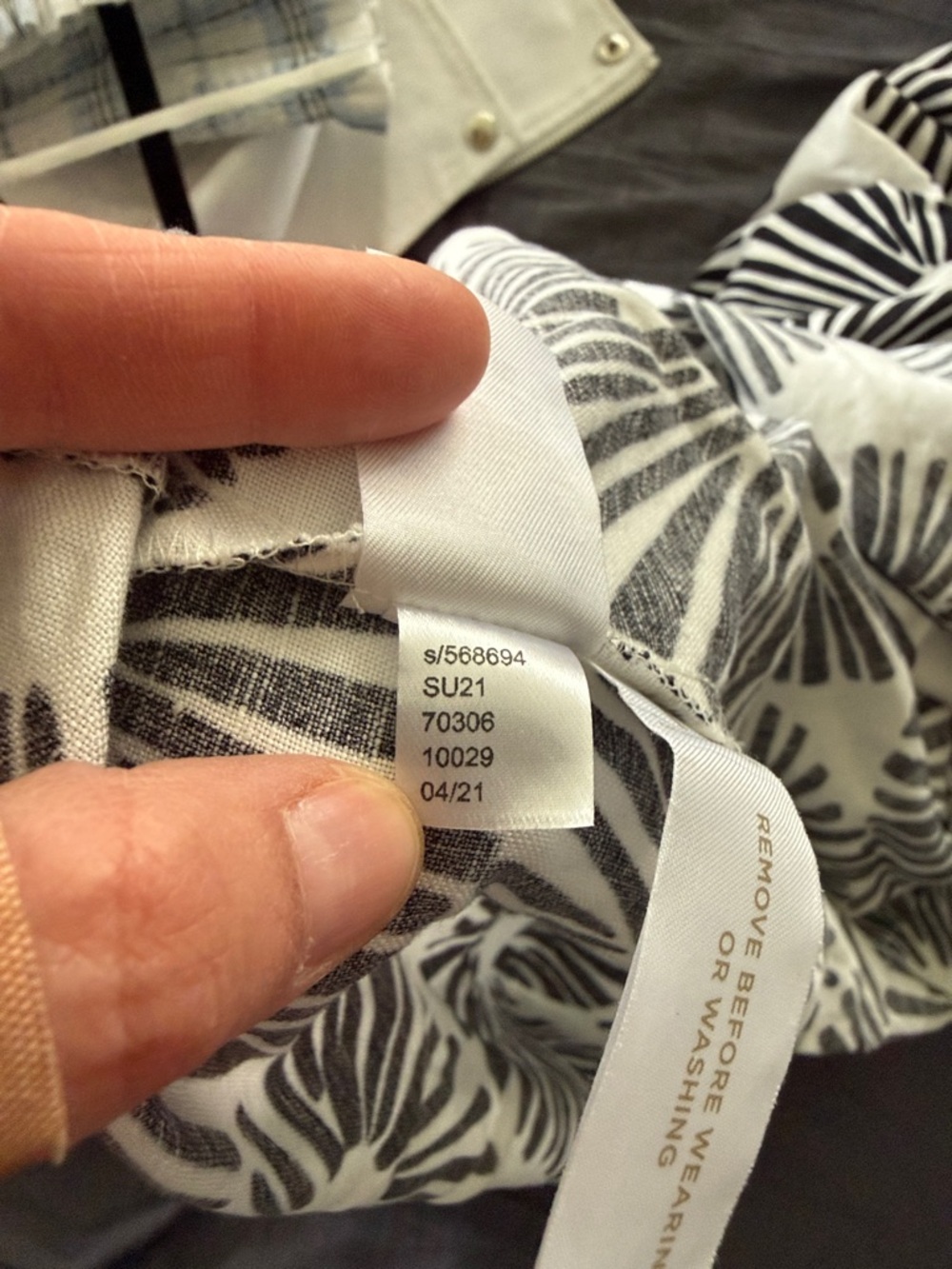 LOFT Black and White Floral Sunburst Linen Blend Dress Medium - Picture 5 of 5